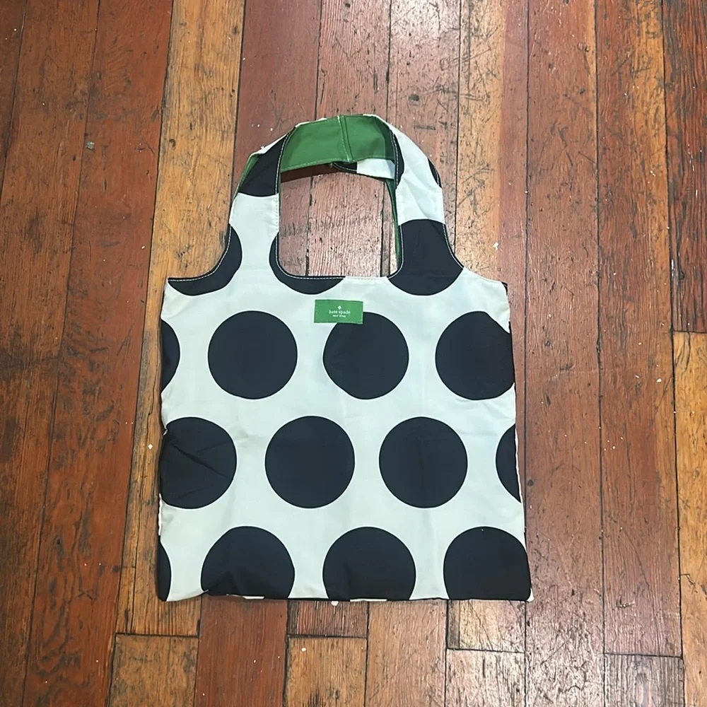 Kate Spade Black and White Polka Dot Reversible Tote Bag - Picture 4 of 6